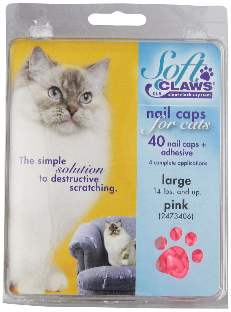 [Australia] - Soft Claws Pink Cat Nail Caps Large 