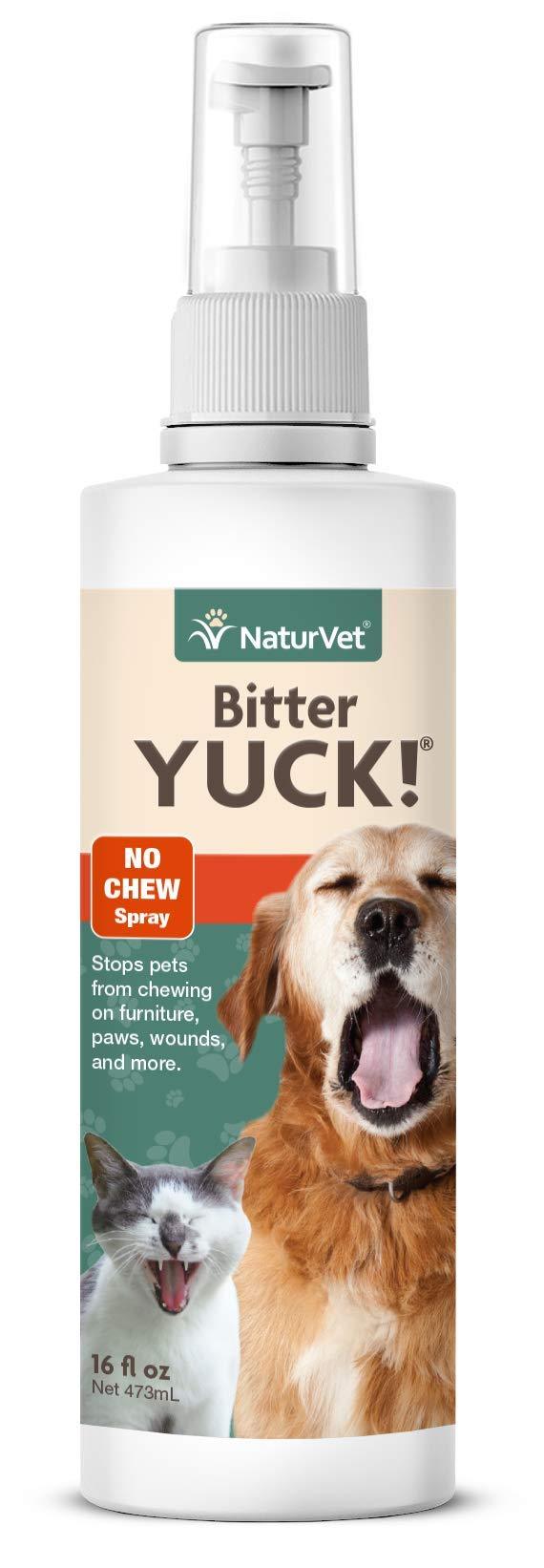 NaturVet – Bitter Yuck - No Chew Spray – Deters Pets from Chewing on Furniture, Paws, Wounds & More – Water Based Formula Does Not Sting or Stain – for Cats & Dogs 16 oz - PawsPlanet Australia