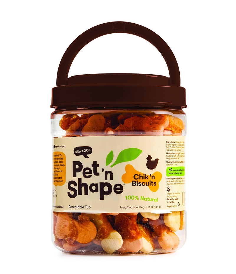 [Australia] - Pet 'n Shape Chik 'n Biscuits Natural Dog Treats 1-Pound Tub 