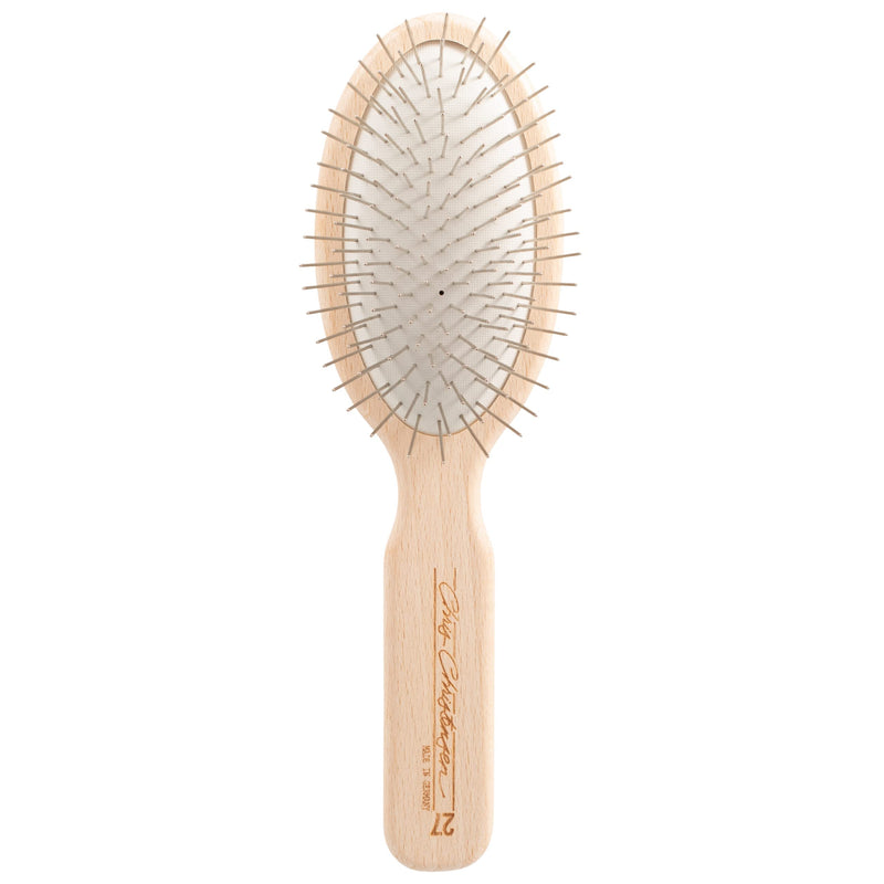 Chris Christensen Dog Brush, 27 mm Oval Pin Brush, Original Series, Groom Like a Professional, Stainless Steel Pins, Lightweight Beech Wood Body , Ground and Polished Tips - PawsPlanet Australia