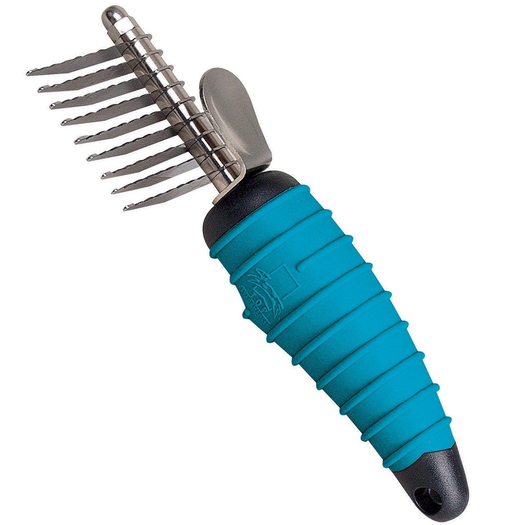 [Australia] - Master Grooming Tools Steel 9-Blades Dematting Ergonomic Pet Comb with Rubber Handle 9 Blade 