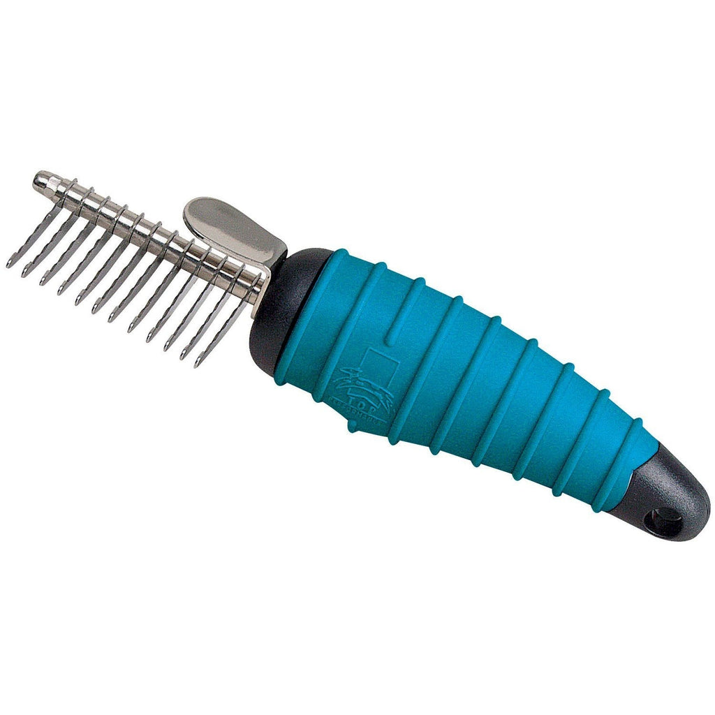 [Australia] - Master Grooming Tools Steel 9-Blades Dematting Ergonomic Pet Comb with Rubber Handle 12 Blade 