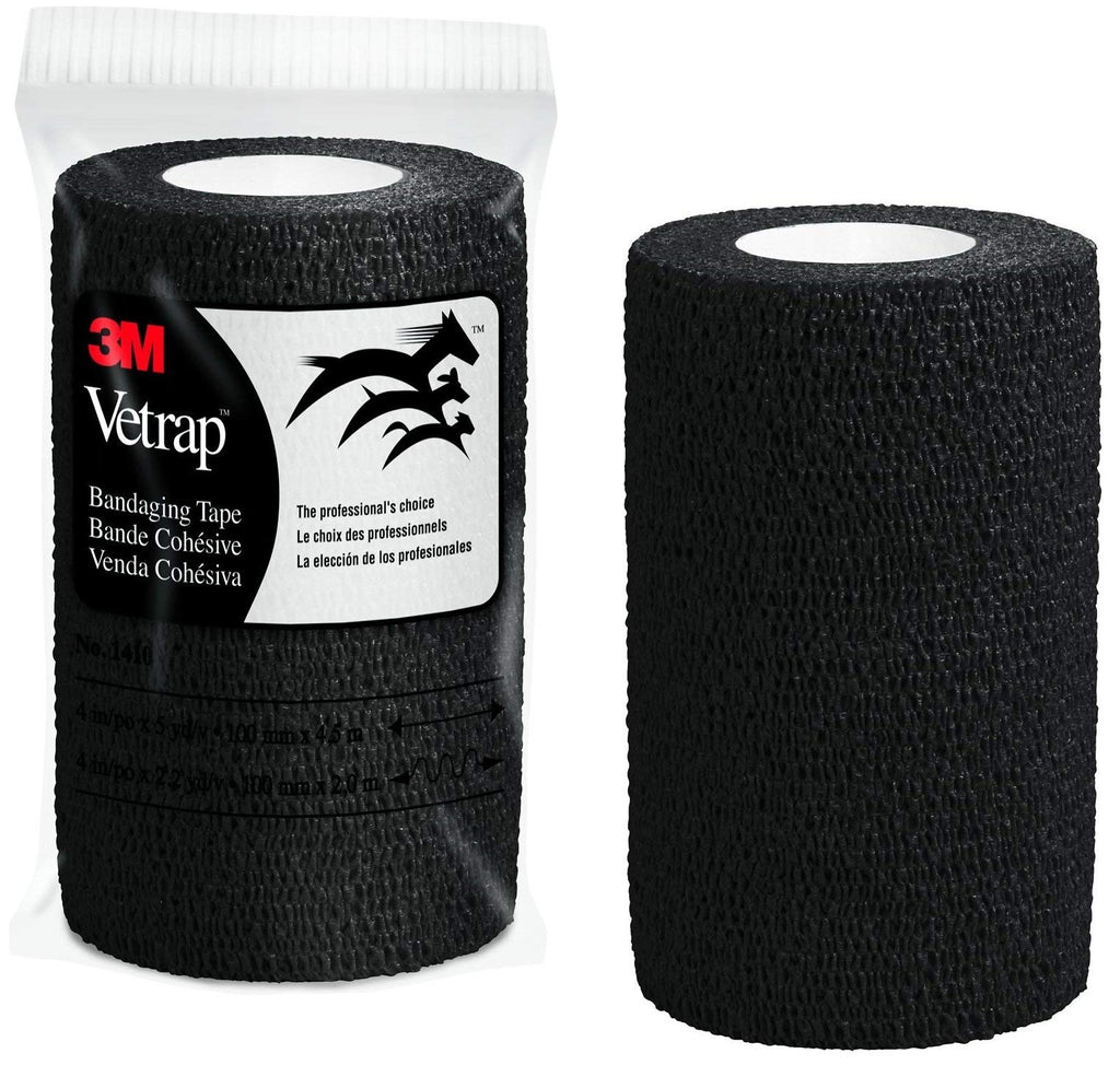 3M Vetrap 4" Bandaging Tape, 4" x 5 Yards (Black, Single Roll) - PawsPlanet Australia