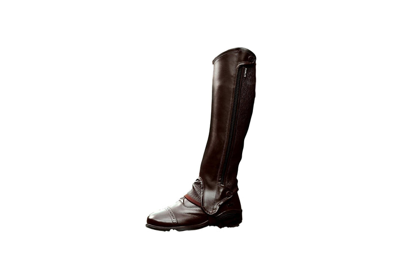 Dublin Evolution Side Zip Half Chaps (Brown, Extra Small Tall) - PawsPlanet Australia