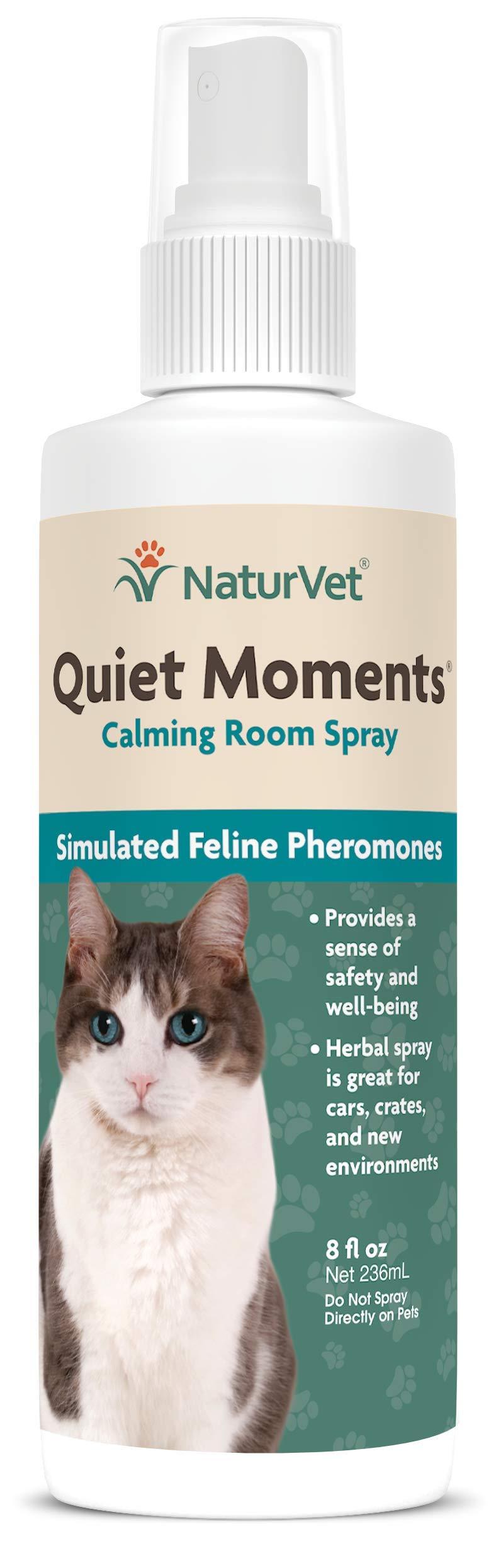 [Australia] - NaturVet – Quiet Moments Herbal Calming Room Spray – Provides a Sense of Safety & Well-Being – Great for Cars, Crates, & New Environments – 8 oz Feline Spray 