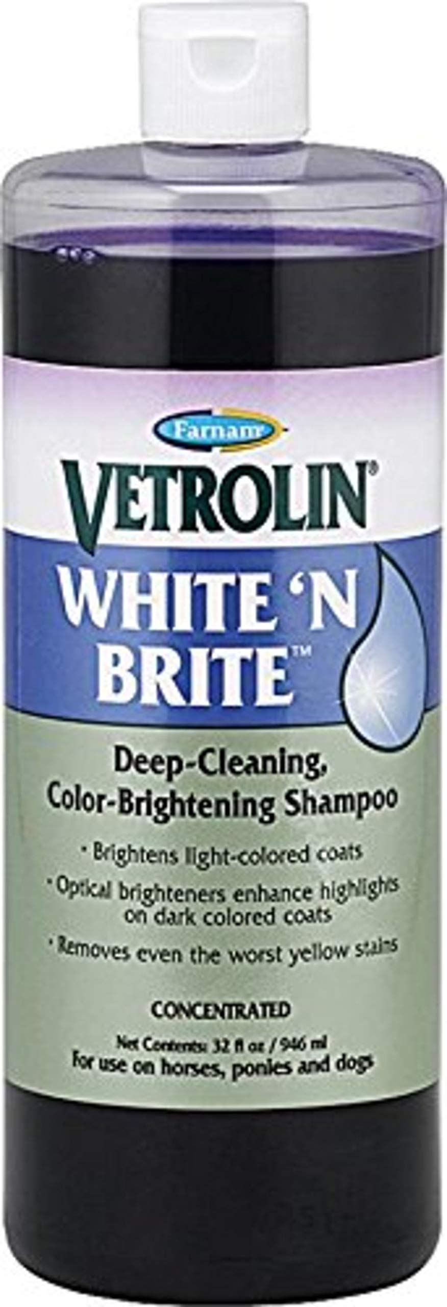 [Australia] - Farnam Vetrolin White N' Brite, Deep cleaning and Color Brightening Shampoo for Horses and Dogs, 32 ounce 