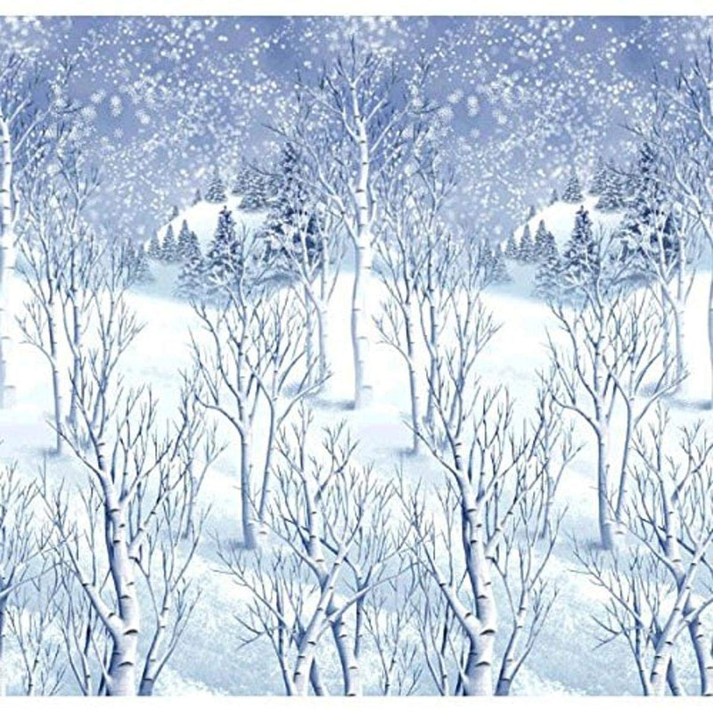 Amscan 674001 Christmas Decoration Winter Wonderland Wall Scene Setter | Plastic 48" x 40' 1 ct - PawsPlanet Australia