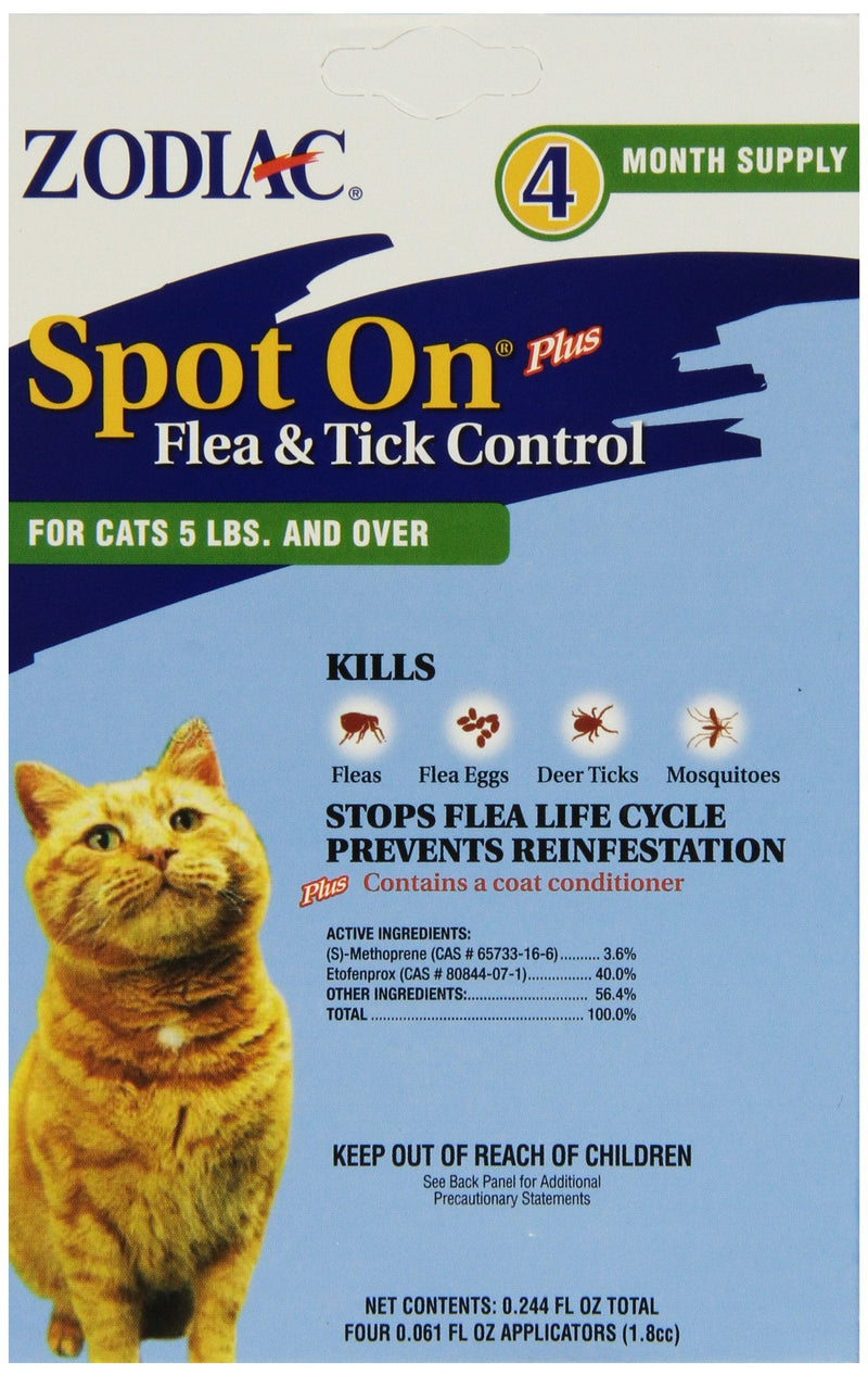 Zodiac Spot On for Cats and Kittens 5+ Pounds Standard Packaging - PawsPlanet Australia