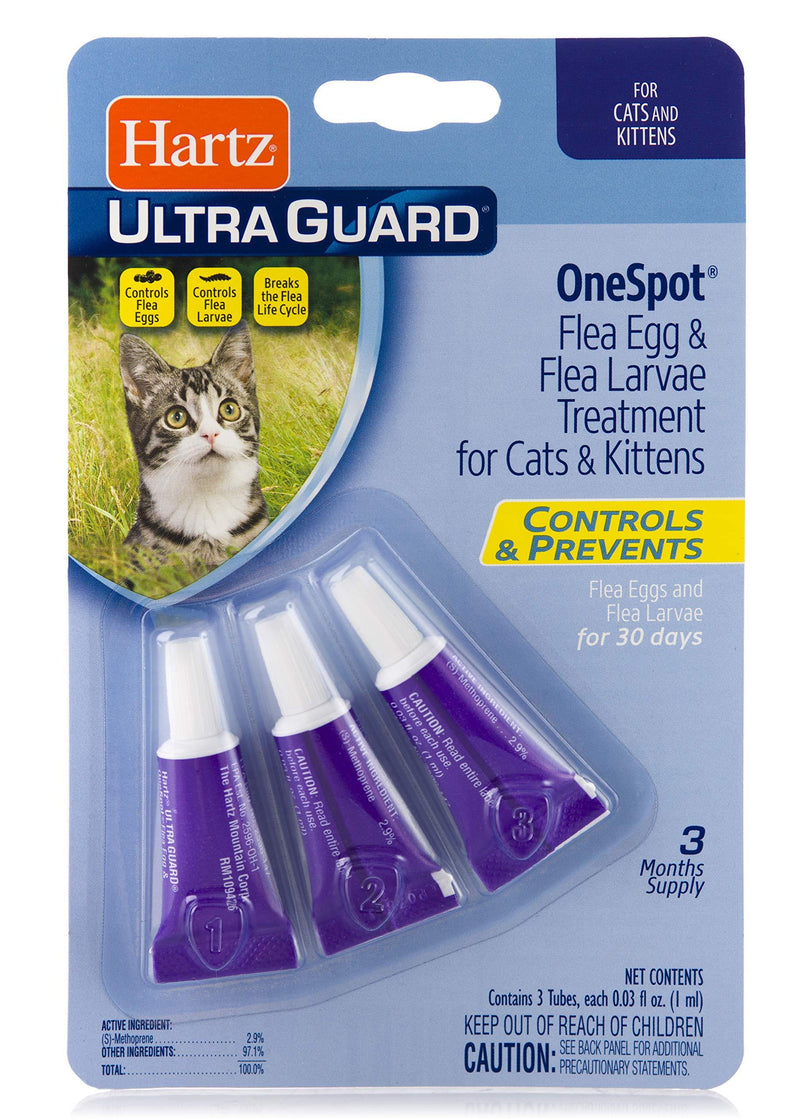 [Australia] - Hartz UltraGuard Onespot Flea & Tick Drops for Cats - 3 Monthly Treatments 