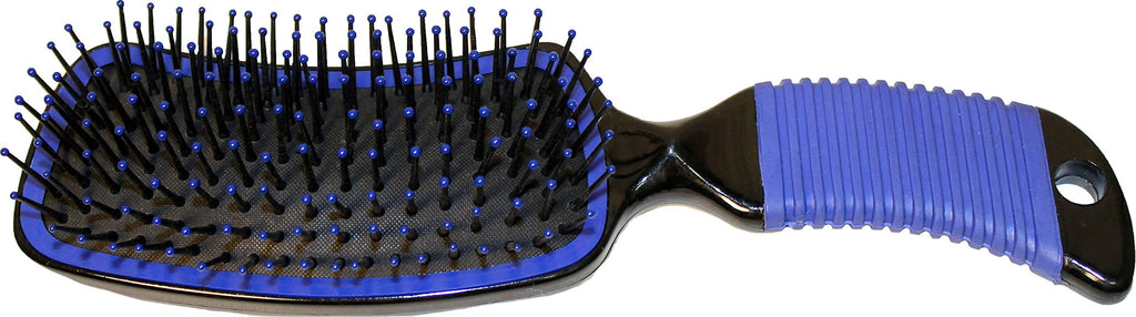 [Australia] - Partrade P Curved Handle Mane/Tail Brush Blue, 8 1/2" X 2 1/2", Model Number: 634801 