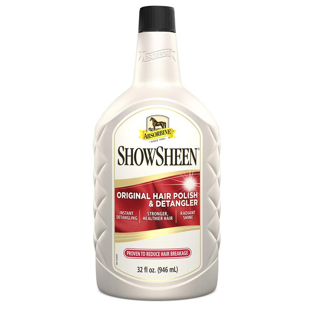 Absorbine ShowSheen Hair Polish & Detangler for Mane, Tail & Coat, Healthy Hair Growth & Radiant Shine, 32oz Refill Bottle - PawsPlanet Australia