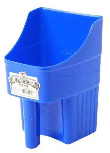 LITTLE GIANT Plastic Enclosed Feed Scoop (Blue) Heavy Duty Durable Stackable Feed Scoop with Measure Marks (3 Quart) (Item No. 150415) - PawsPlanet Australia