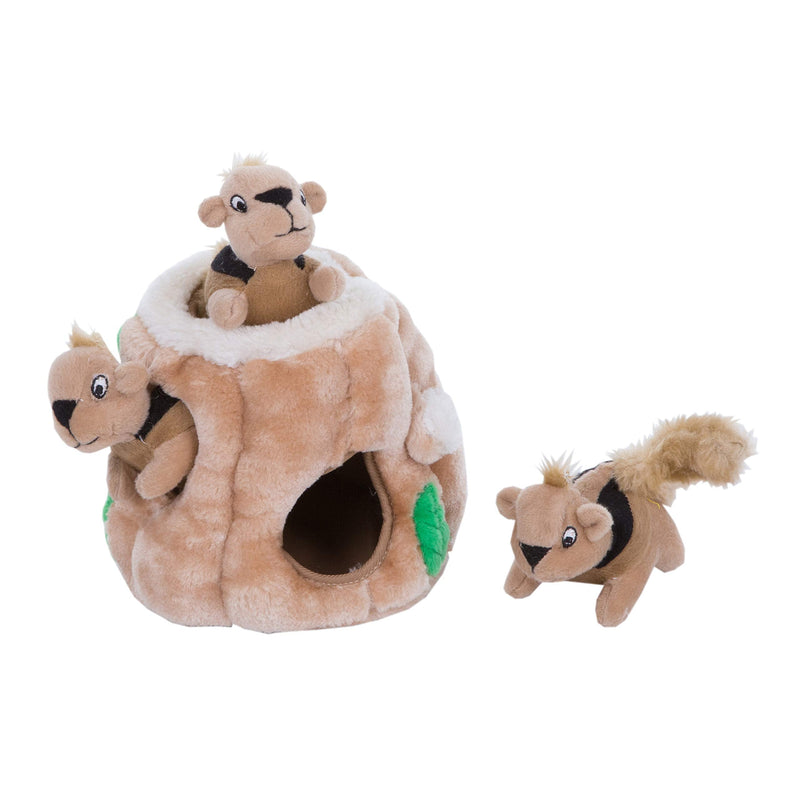 Outward Hound Hide-A-Squirrel Squeaky Puzzle Plush Dog Toy - Hide and Seek Activity for Dogs Small Squirrel - PawsPlanet Australia