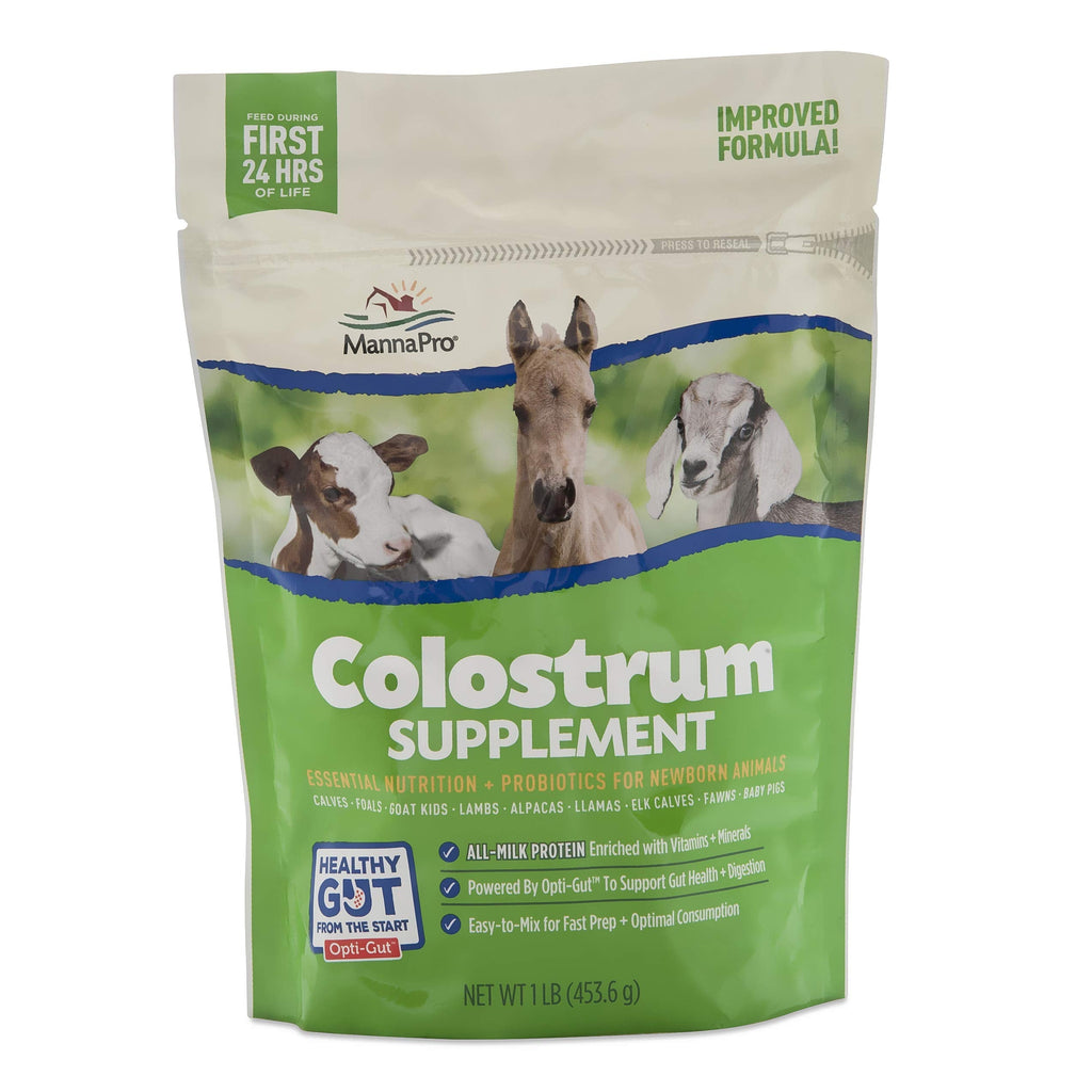 Manna Pro Colostrum Supplement for Newborn Goat Kids | Formulated with Vitamins and Minerals | Helps Promote Healthy Development | 16oz - PawsPlanet Australia