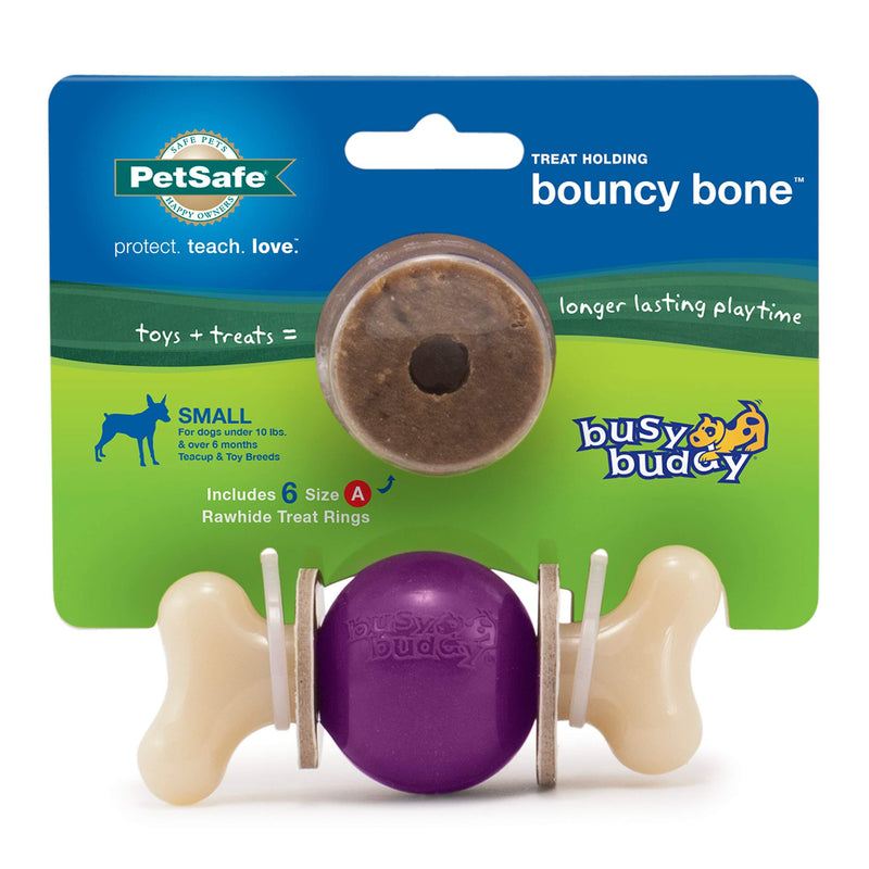PetSafe Busy Buddy Bouncy Bone Dog Chew Toy Small Purple - PawsPlanet Australia
