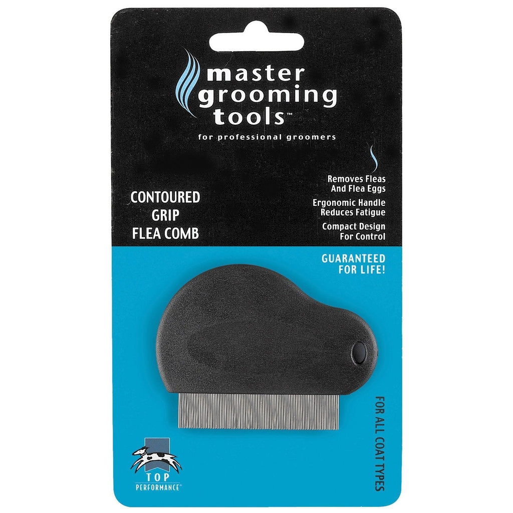 [Australia] - Master Grooming Tools Contoured Grip Flea Combs — Ergonomic Combs for Removing Fleas 