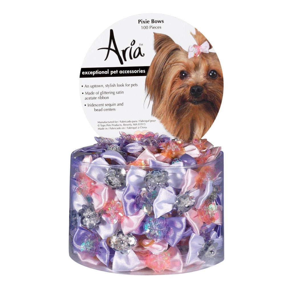 Aria Pixie Bows for Dogs, 100-Piece Canisters - PawsPlanet Australia