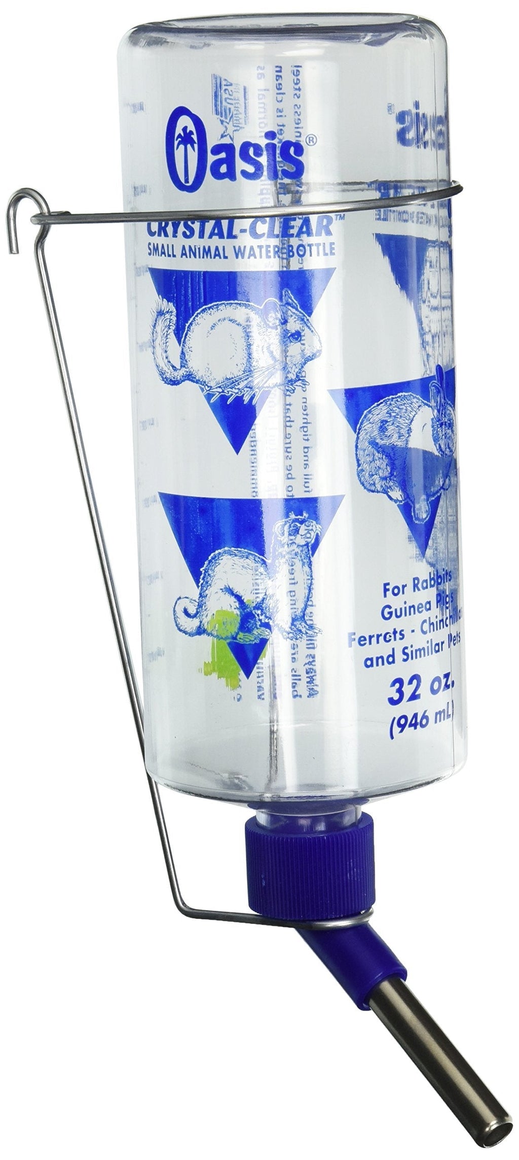 Kordon/Oasis (Novalek) SOA80800 Rabbit Water Bottle, 32-Ounce, Clear - PawsPlanet Australia