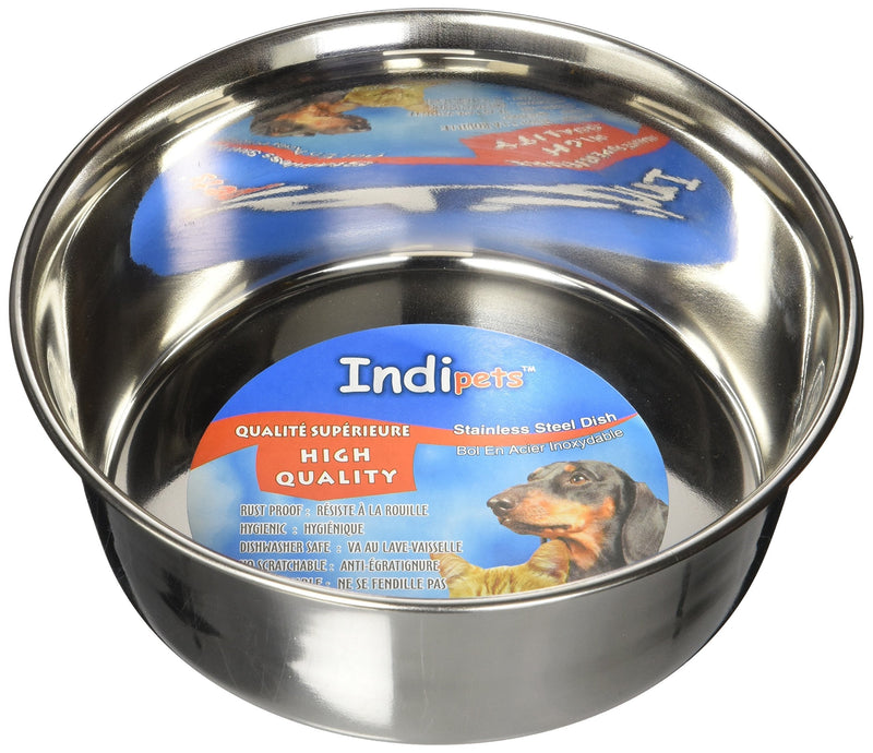 [Australia] - Indipets Stainless Steel Extra Heavy Duty Pet Bowl 1-Quart 