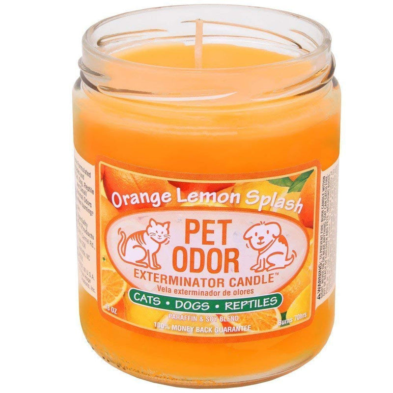Pet Odor Exterminator Candle, Orange Lemon Splash,13 oz - PawsPlanet Australia