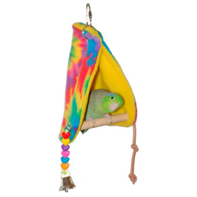 [Australia] - Super Bird Creations SB473 Sheltering Peekaboo Perch Tent with Colorful Plastic Beads & Bell, Small Size, 10” x 4” x 4.5” 