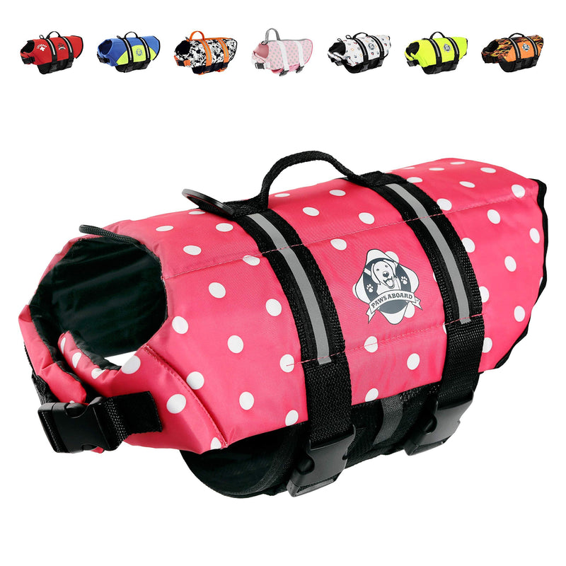 Paws Aboard Pet Life Jacket XX-Small Pink Polka Dot - PawsPlanet Australia