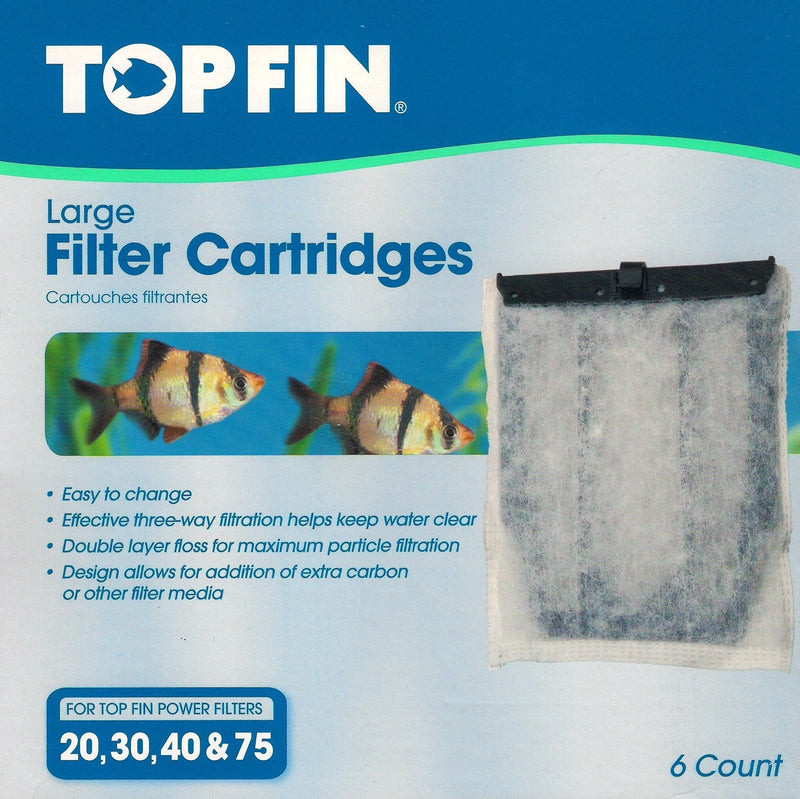 Top Fin Large Filter Cartridges 20 30 40 & 75 6 Count - PawsPlanet Australia
