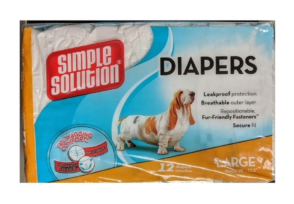 [Australia] - Simple Solution Disposable Dog Diaper 12pk Large 