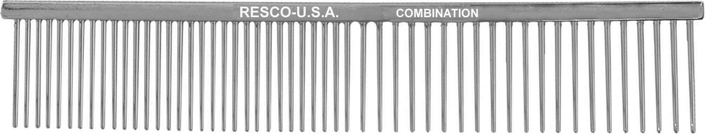 [Australia] - Resco US-Made Combination Comb for Dogs and Cats 1" Teeth/Medium-Coarse Spacing Nickel 