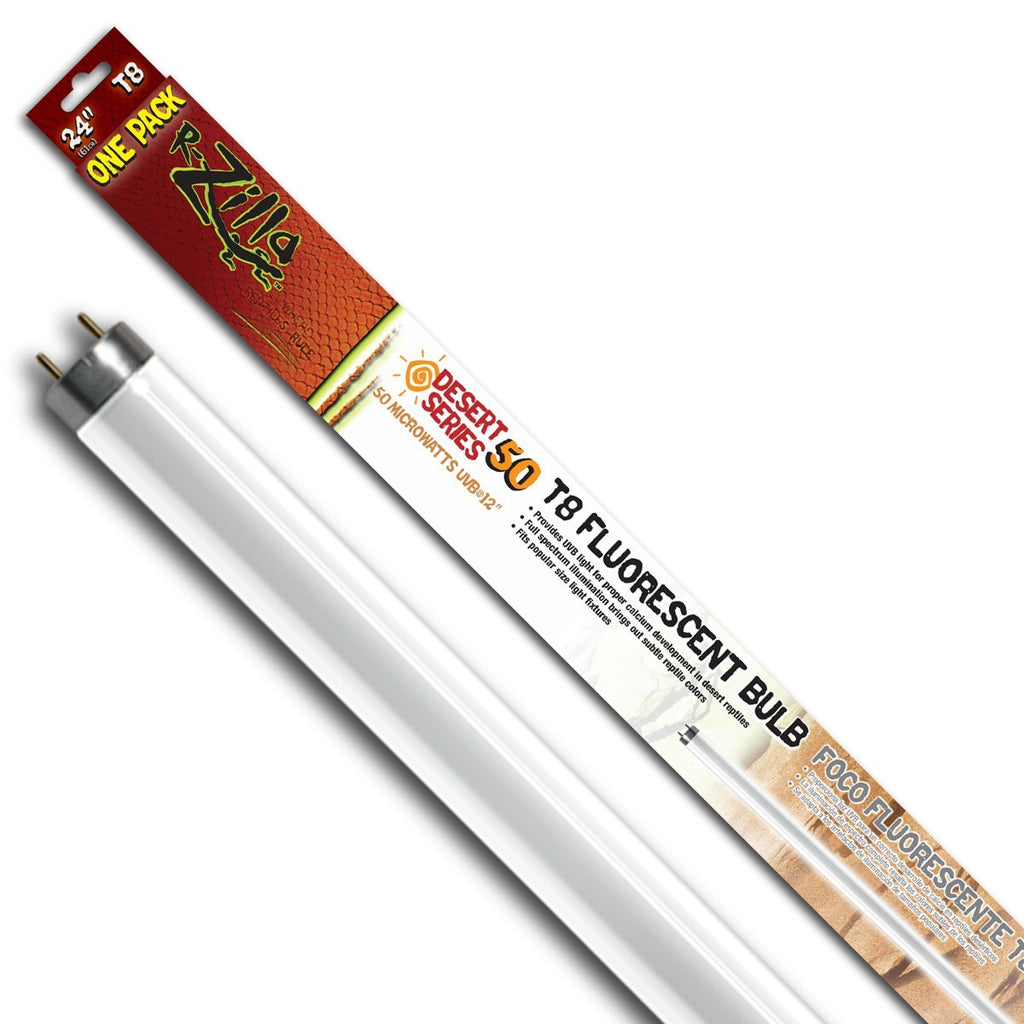 Zilla 11943 24-Inch Desert 50 UVB T8 Fluorescent Bulb, 17-Watt Natural - PawsPlanet Australia