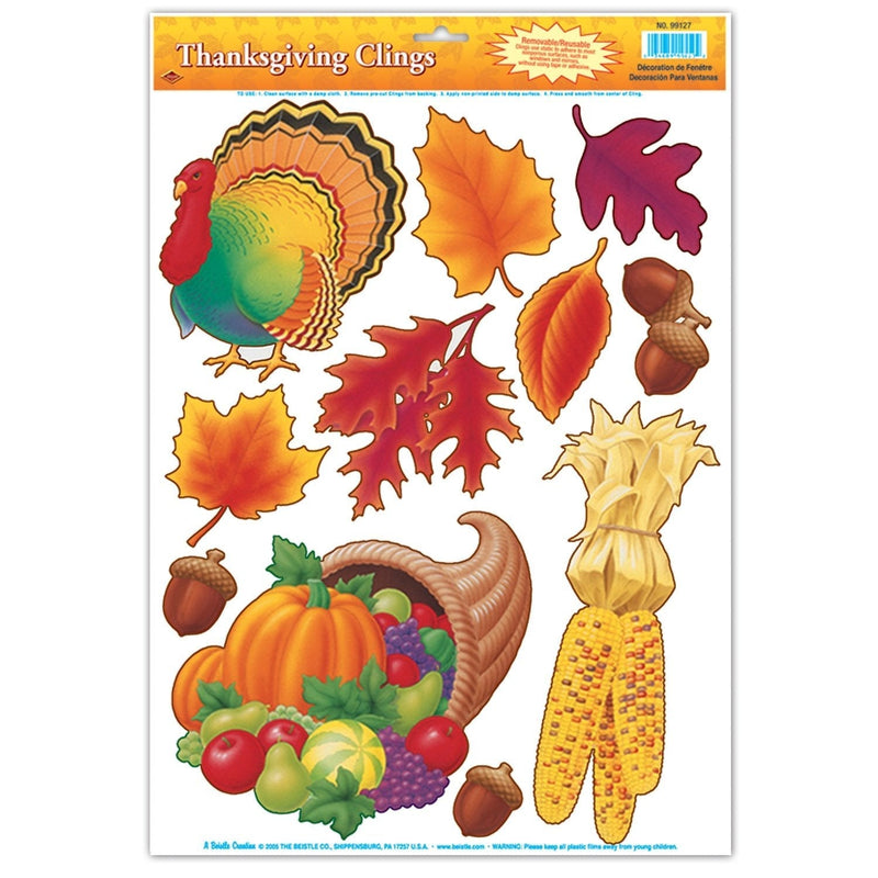 Thanksgiving Clings Party Accessory (1 count) (11/Sh) 1 piece - PawsPlanet Australia