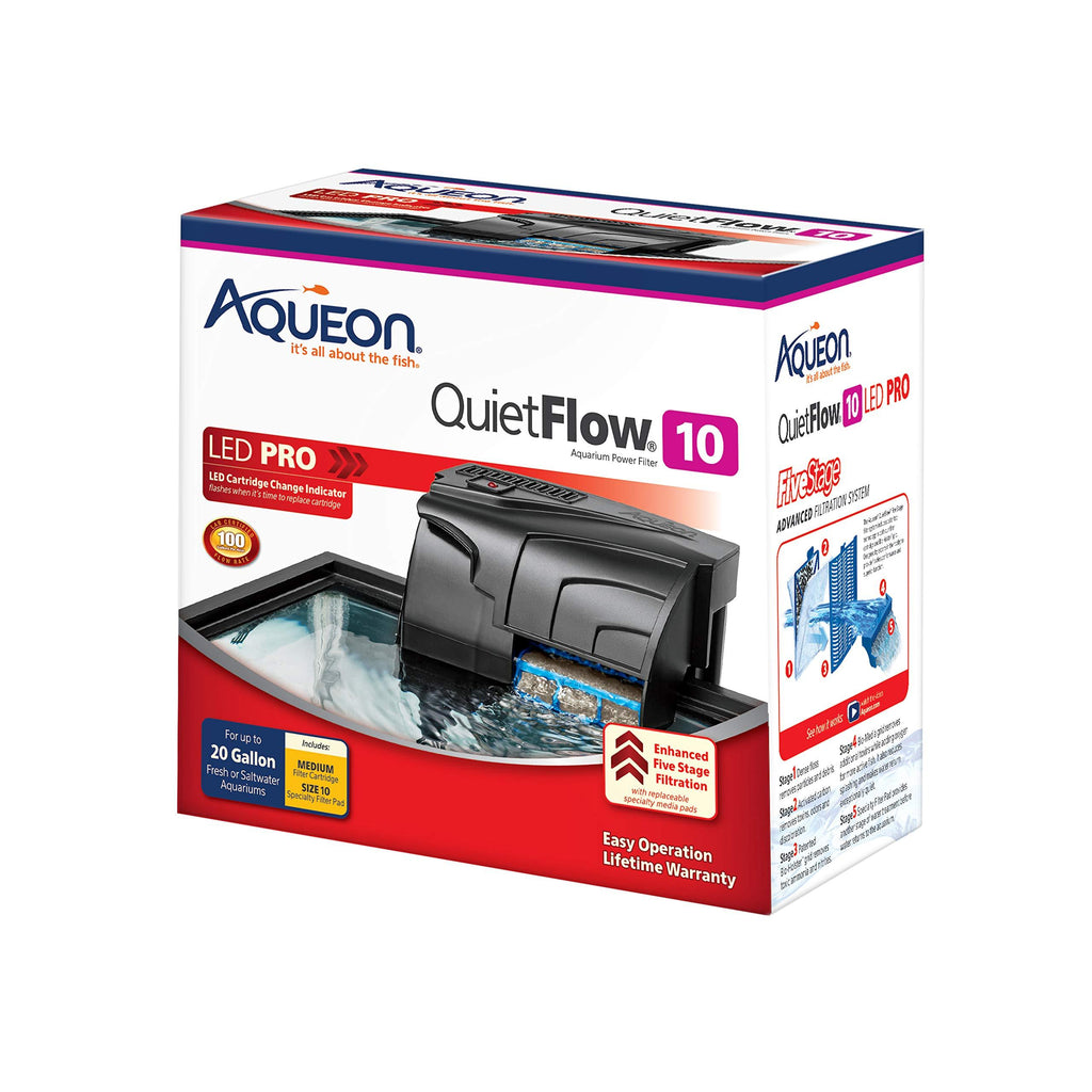 Aqueon QuietFlow LED PRO Aquarium Power Filter 10 - PawsPlanet Australia