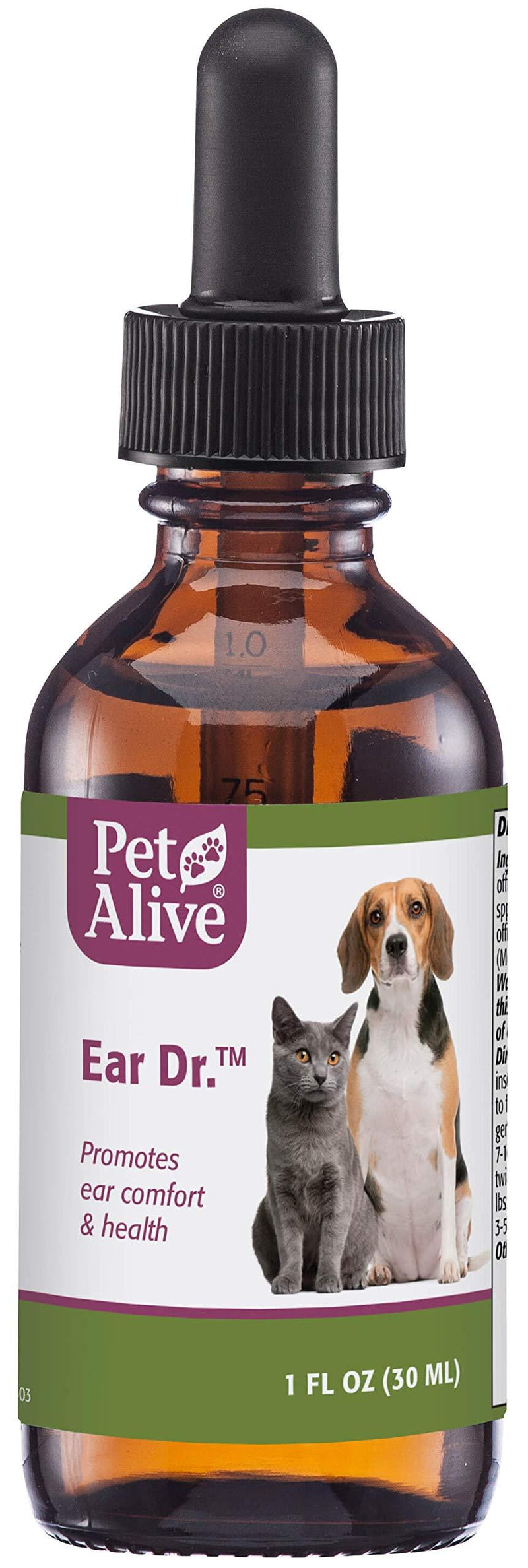 PetAlive Ear Dr. - Natural Ear Drops Promote Ear Comfort and Health in Cats and Dogs - Soothe Ear Discomfort to Reduce Constant Scratching - Keep Pets Ear Canals Clean and Clear - 30 mL - PawsPlanet Australia