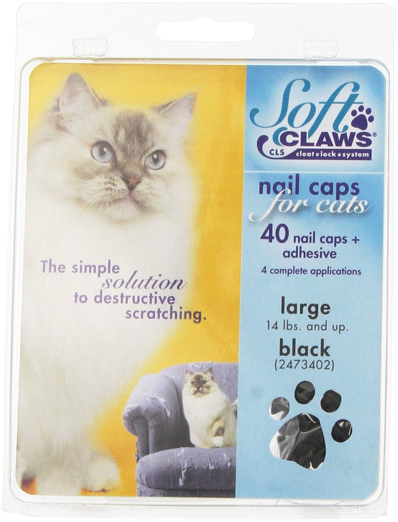 [Australia] - Soft Claws Black Cat Nail Caps Large 