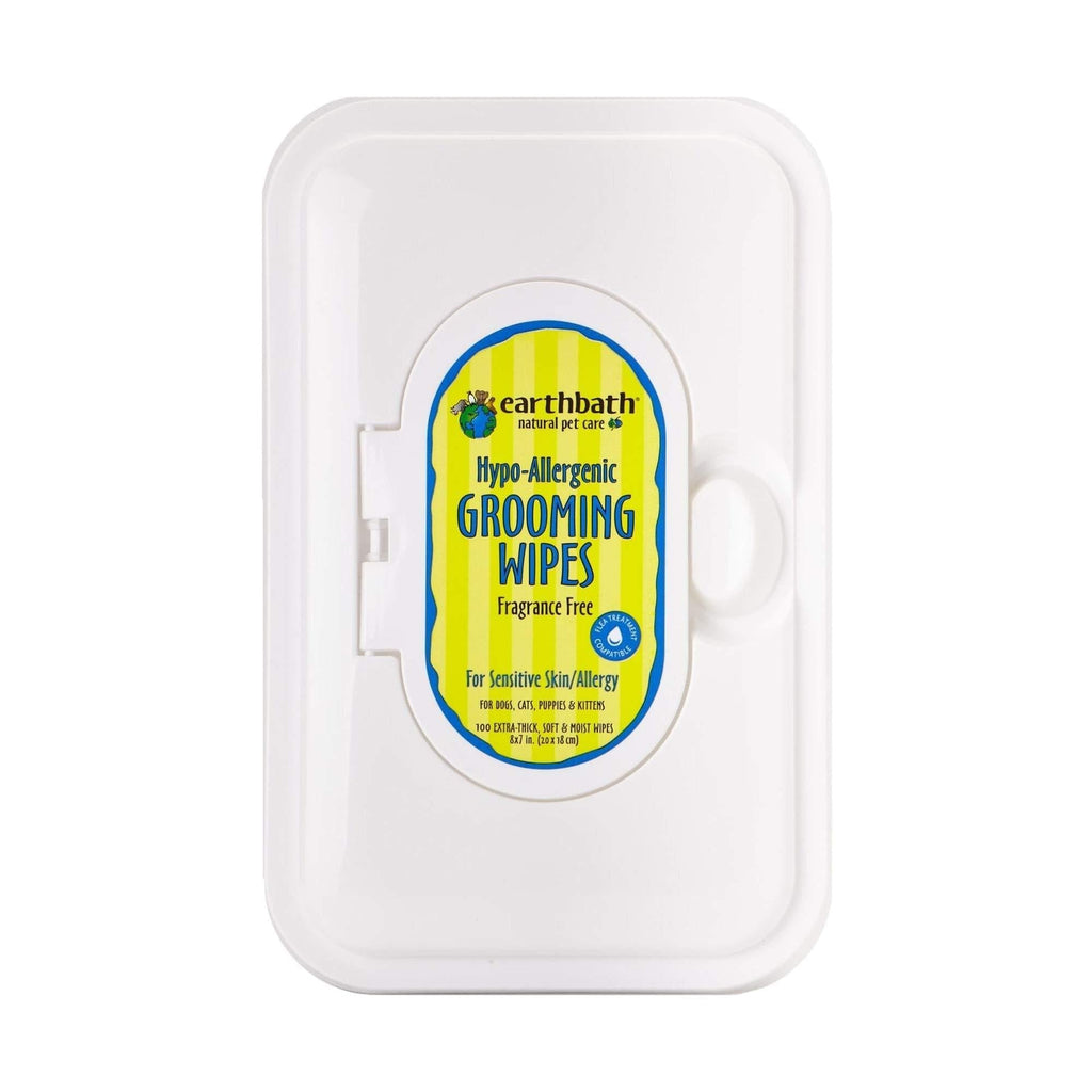 [Australia] - Earthbath All Natural Grooming Wipes 100 Count (Pack of 1) Hypo-Allergenic and Fragrence Free 