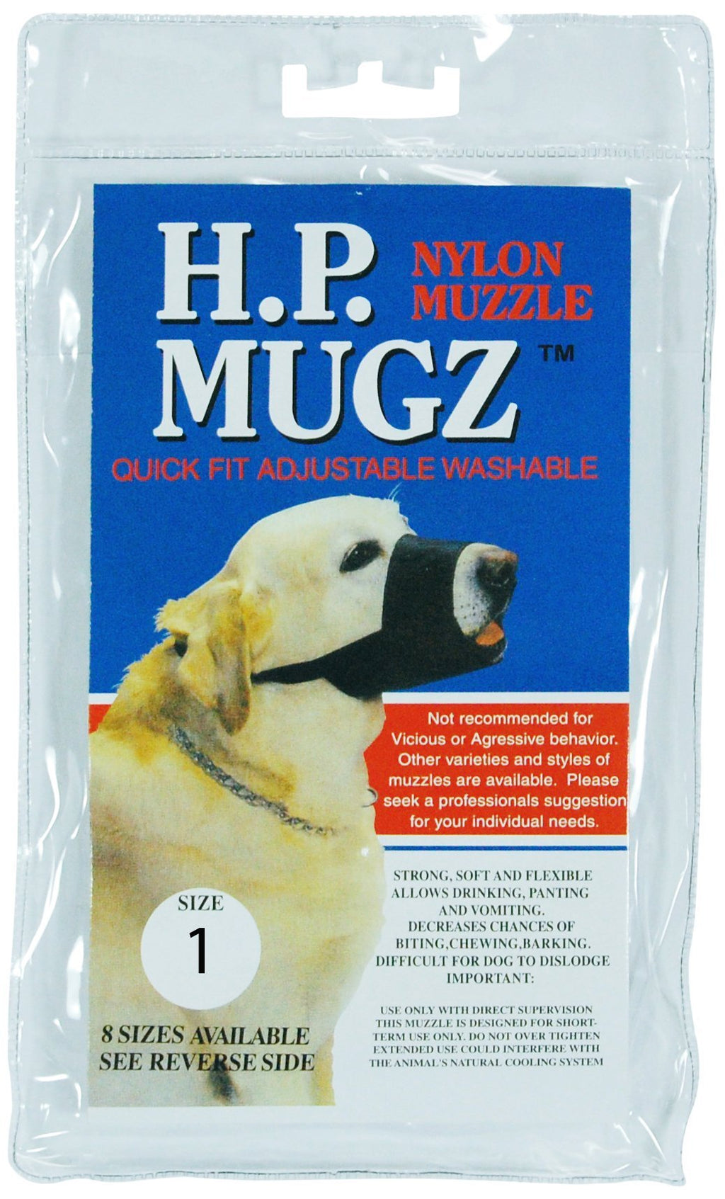 [Australia] - Hamilton H.P. Mugz Adjustable Quick Fit Nylon Soft Dog Muzzle, 5 to 5-1/2-Inch, Black 