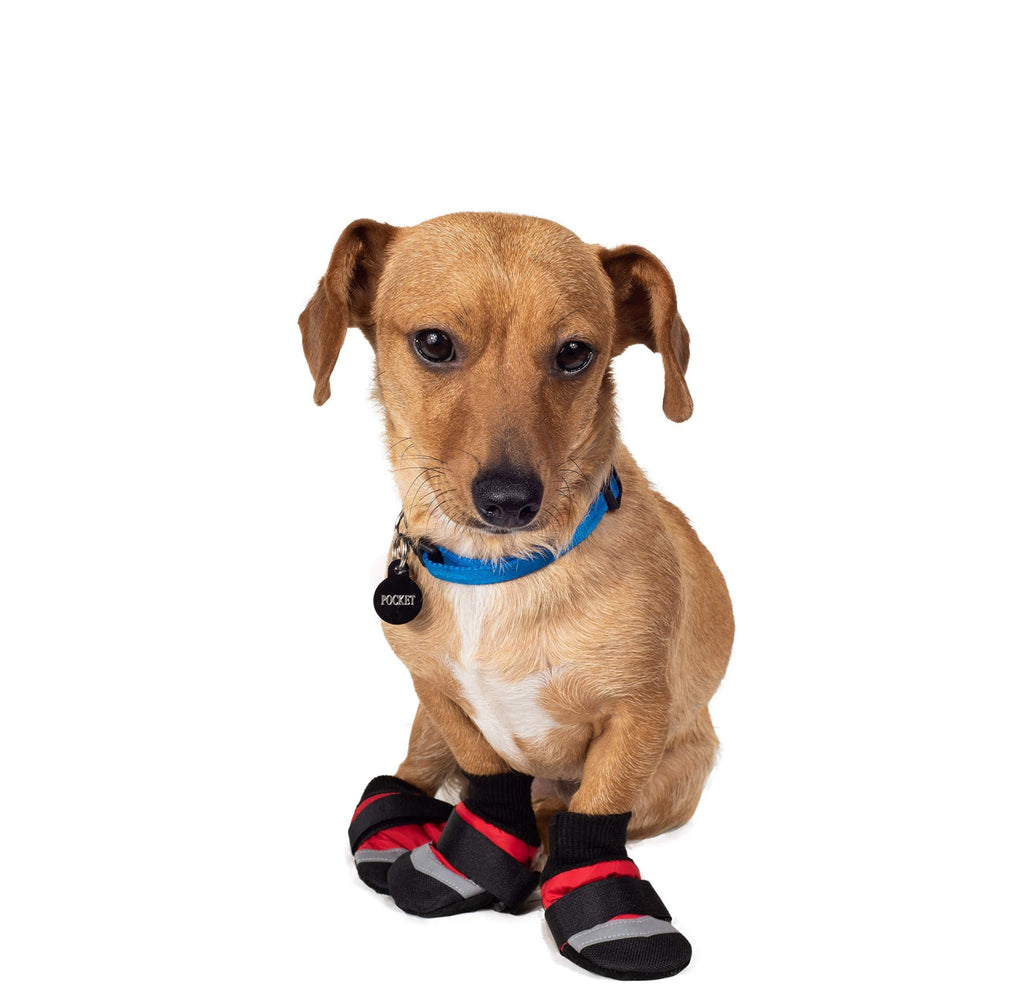 Fashion Pet Extreme All Weather Boots for Dogs | Dog Boots for Snow | Dog Boots for Small Dogs | Winter Dog Boots | Waterproof | Rain Gear | Adjustable / Reflective Strap X-Small Red - PawsPlanet Australia