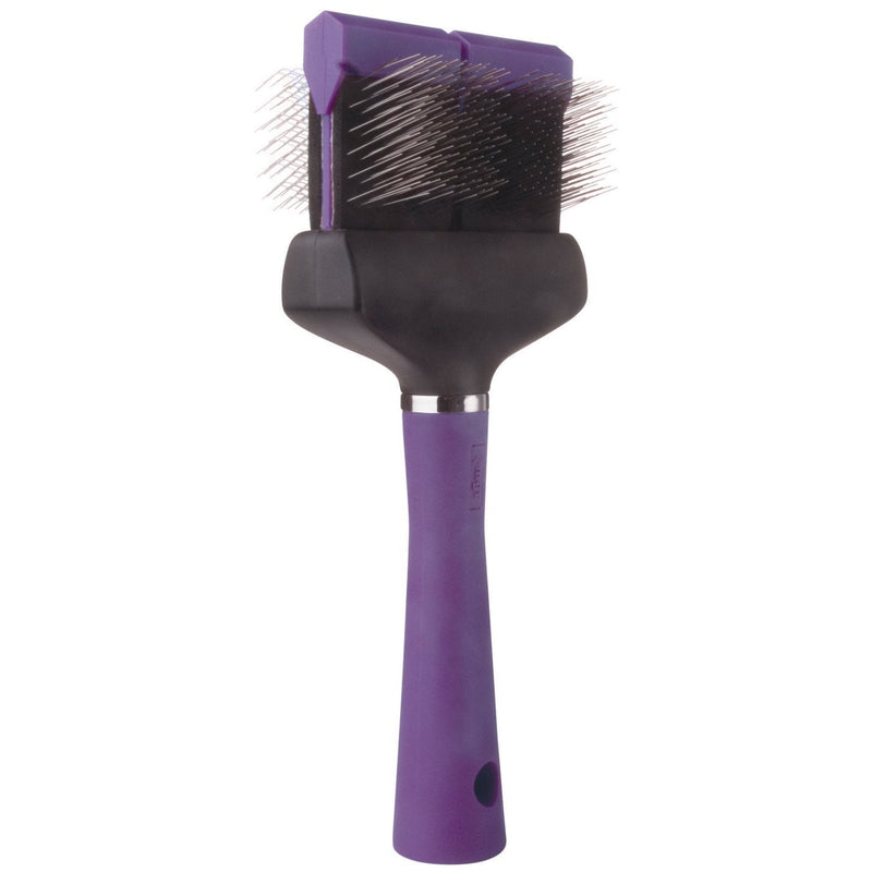 [Australia] - Master Grooming Tools Double-Sided Soft Flexible Slicker Brushes — Versatile Brushes for Grooming Dogs - Purple, 8"L x 4"W 