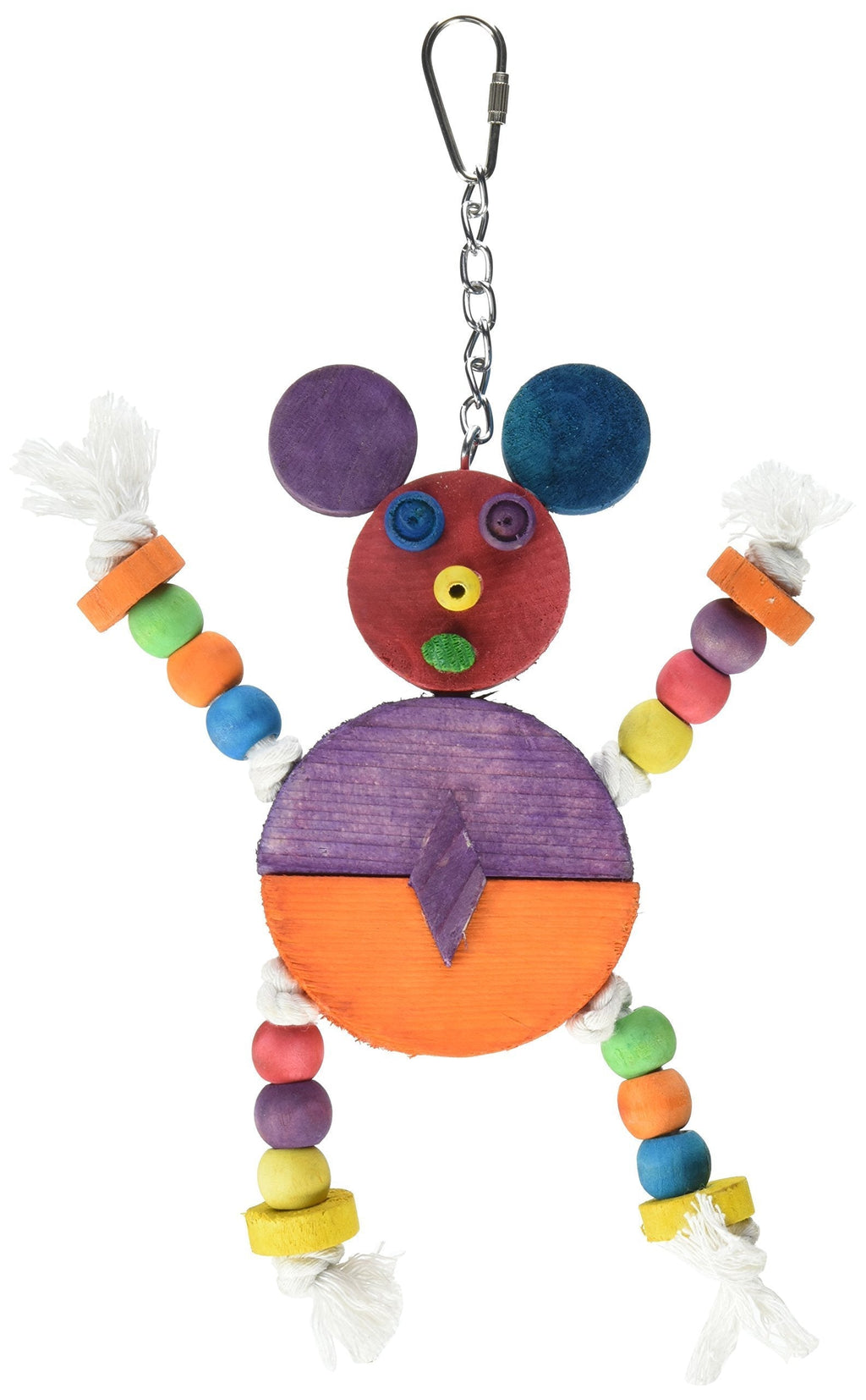 [Australia] - A&E Cage Company HB46352 Happy Beaks Crazy Wooden Mouse Assorted Bird Toy, 9 by 11.8" 