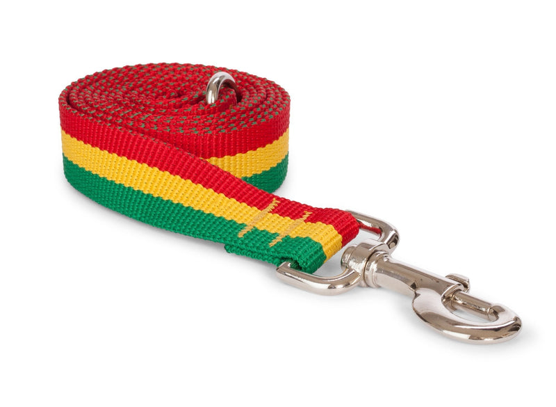 [Australia] - Fab Dog Rasta Stripe Nylon 5/8-Inch Lead Dog Leash 5/8" x 5 ft 