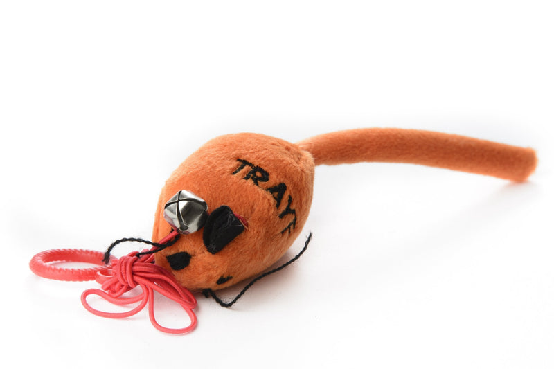 [Australia] - Copa Judaica Chewish Treat Mouse Plush Cat Toy with String Attached, 5 by 1.5-Inch, Orange 
