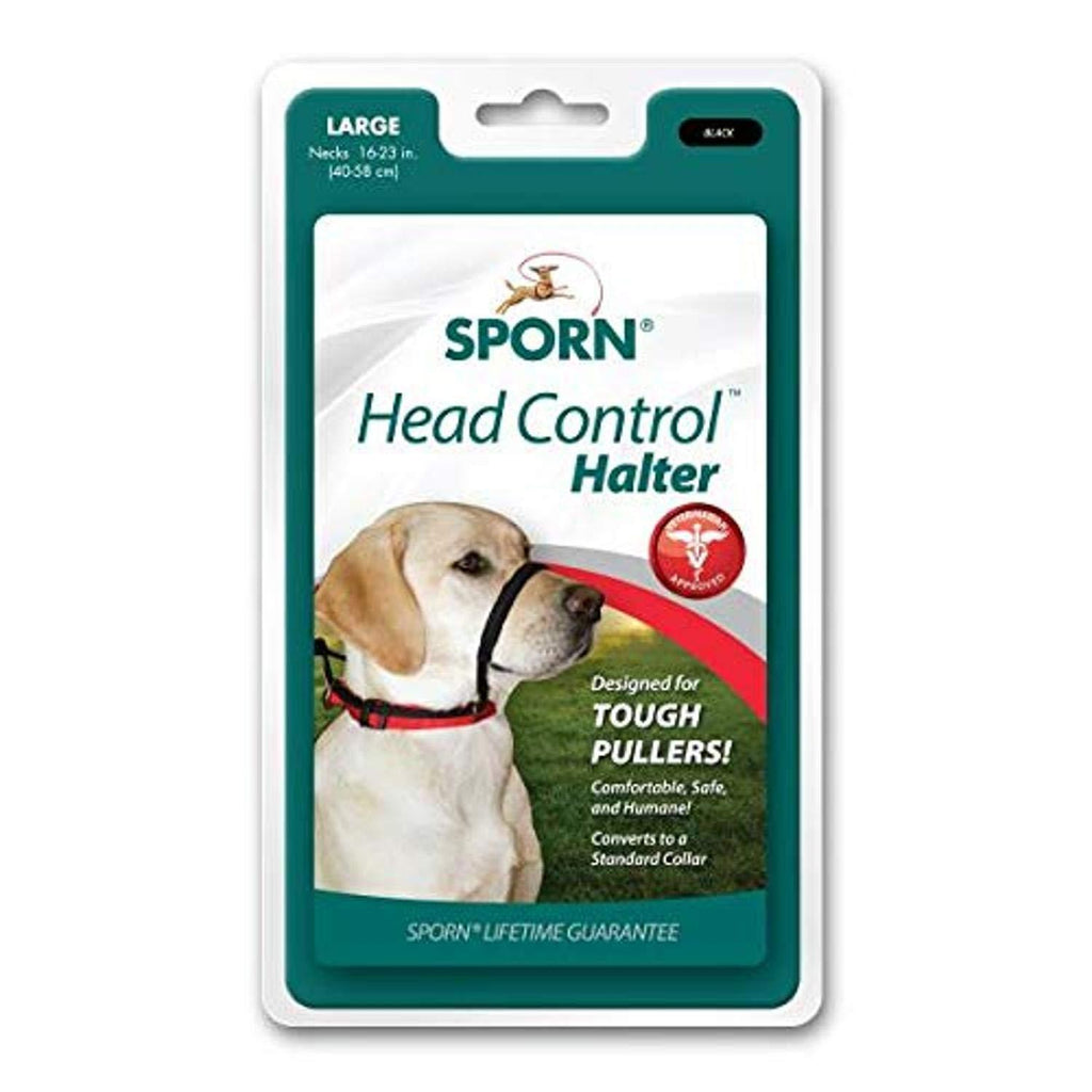 [Australia] - SPORN Head Dog Halter,Black Large 