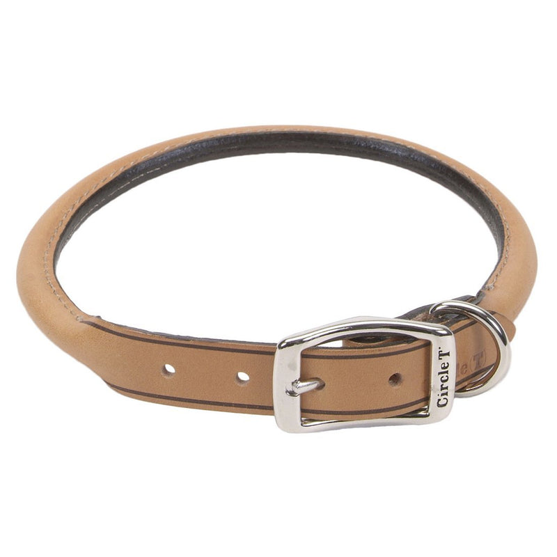 [Australia] - Coastal Pet Products DCP120822TAN Leather Circle T Oak Tanned Round Dog Collar, 22 by 1-Inch, Tan 