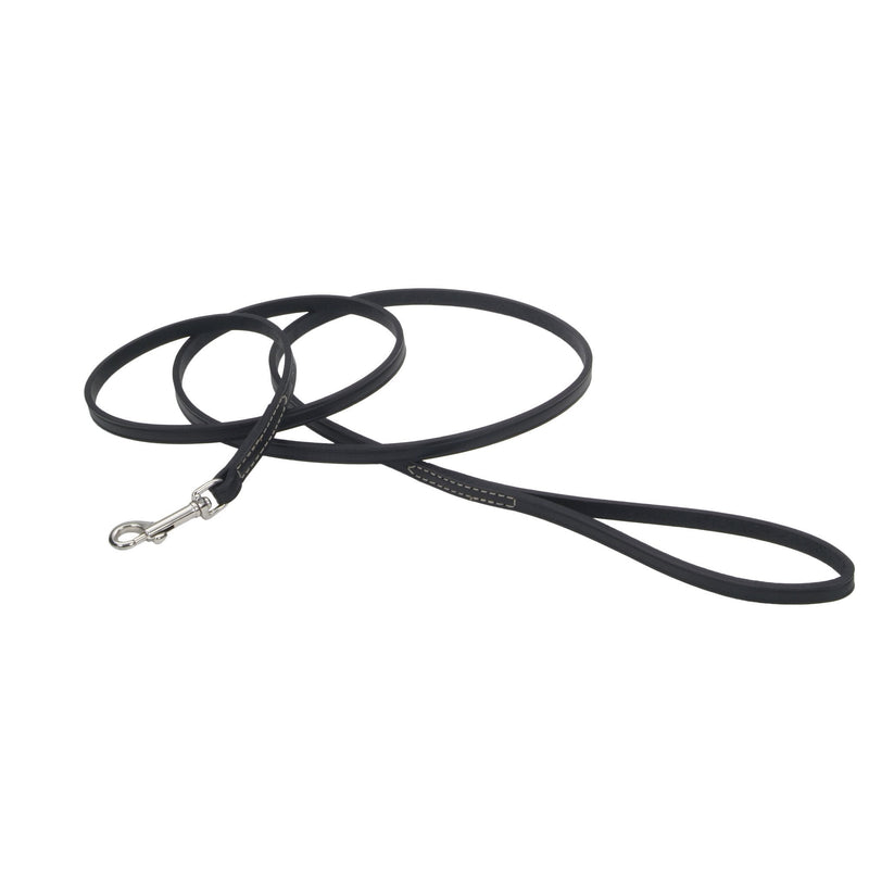 [Australia] - Coastal Pet Products Circle T Oak Tanned Leather Dog Leash, 3/8" x 6', Black 