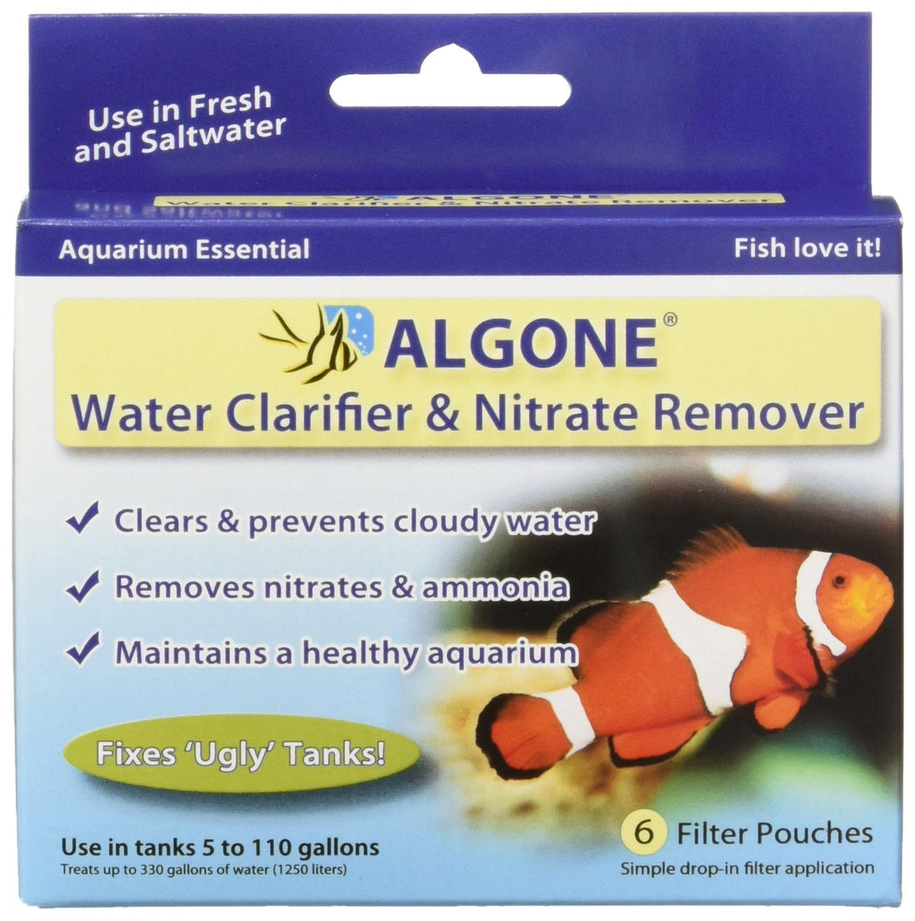 Algone Aquarium Water Clarifier and Nitrate Remover, 6 Filter Pouches Small - PawsPlanet Australia