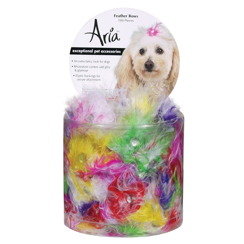 [Australia] - Aria Feather Bows for Dogs, 100-Piece Canisters 