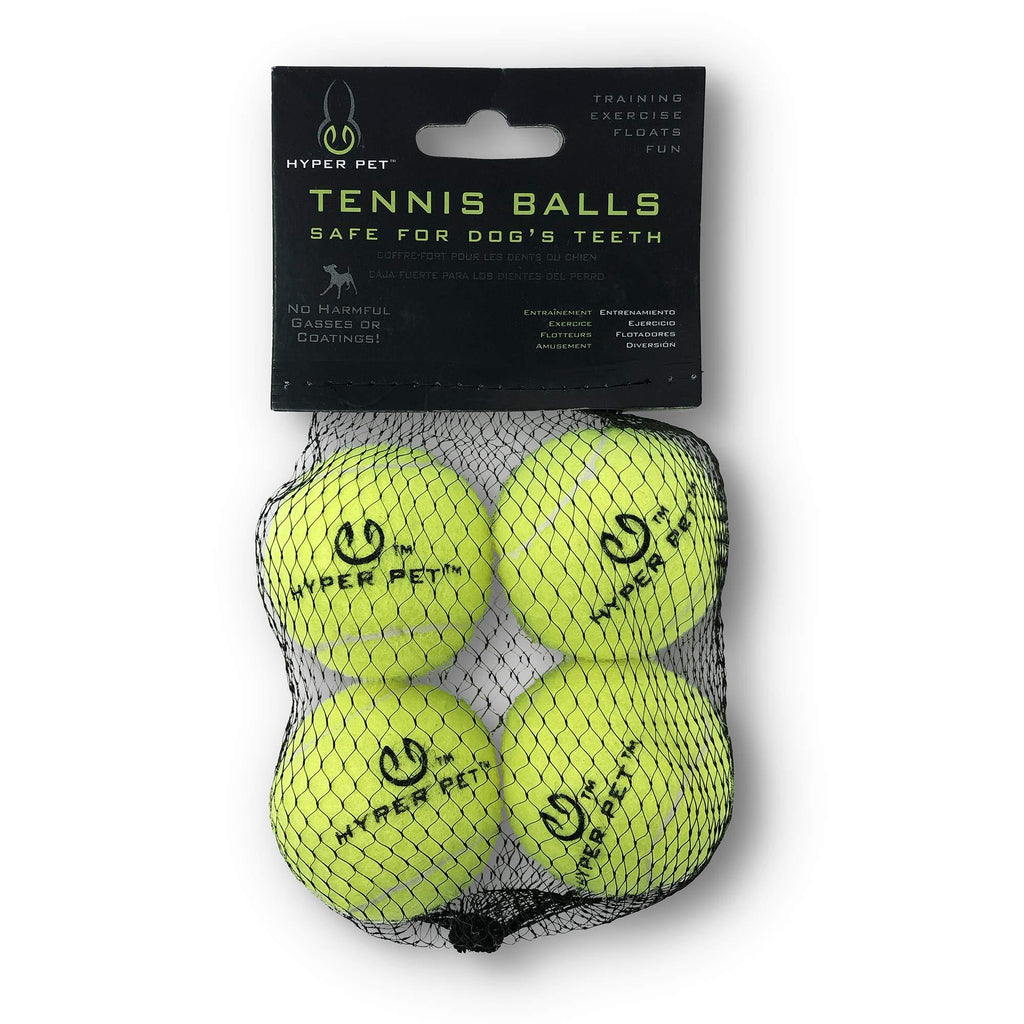 [Australia] - Hyper Pet Tennis Balls For Dogs (Pet Safe Dog Toys for Exercise, Training, Hyper Pet K9 Kannon K2 & Hyper Pet Ball Launcher) [Brightly Colored Interactive Dog Toys for Large Dogs, Medium & Small Dogs] Green Mini - 4 Pack 