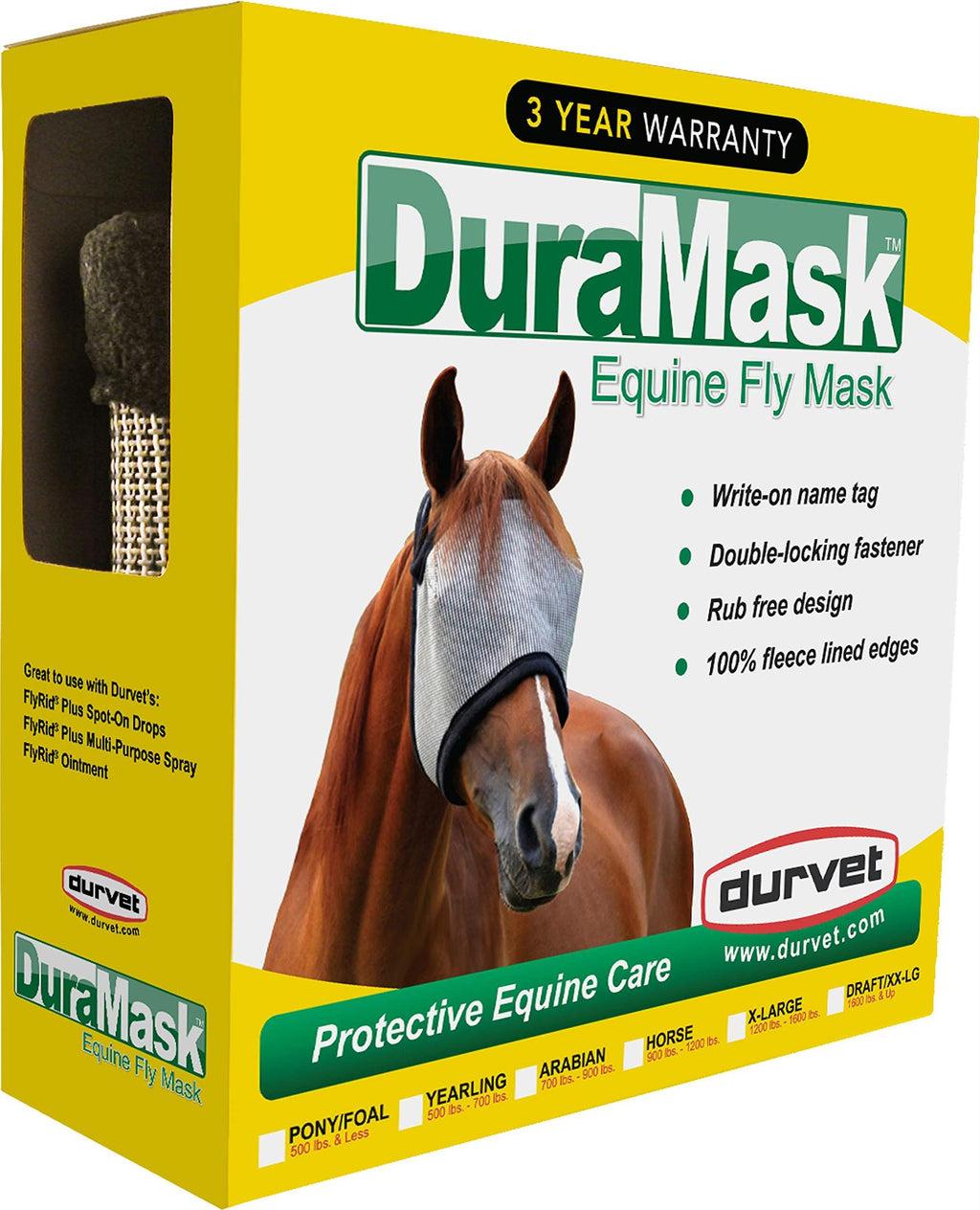 Durvet DuraMask Equine Fly Mask Yearling - PawsPlanet Australia