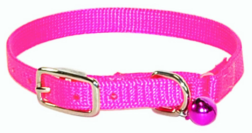 [Australia] - Hamilton Safety Cat Collar with Bell, Black, 3/8" Wide x 10" Long Hot Pink 3/8" x 10" 
