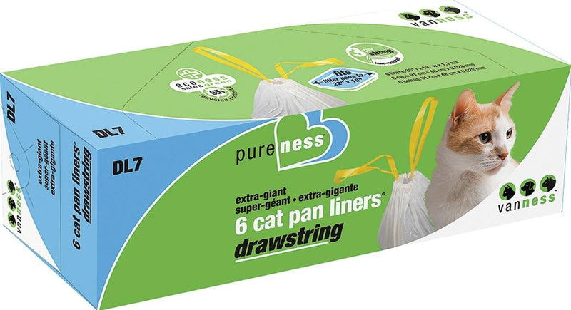 [Australia] - Van Ness DL7 PureNess Extra Giant Drawstring Cat Pan Liner, 6-Count 